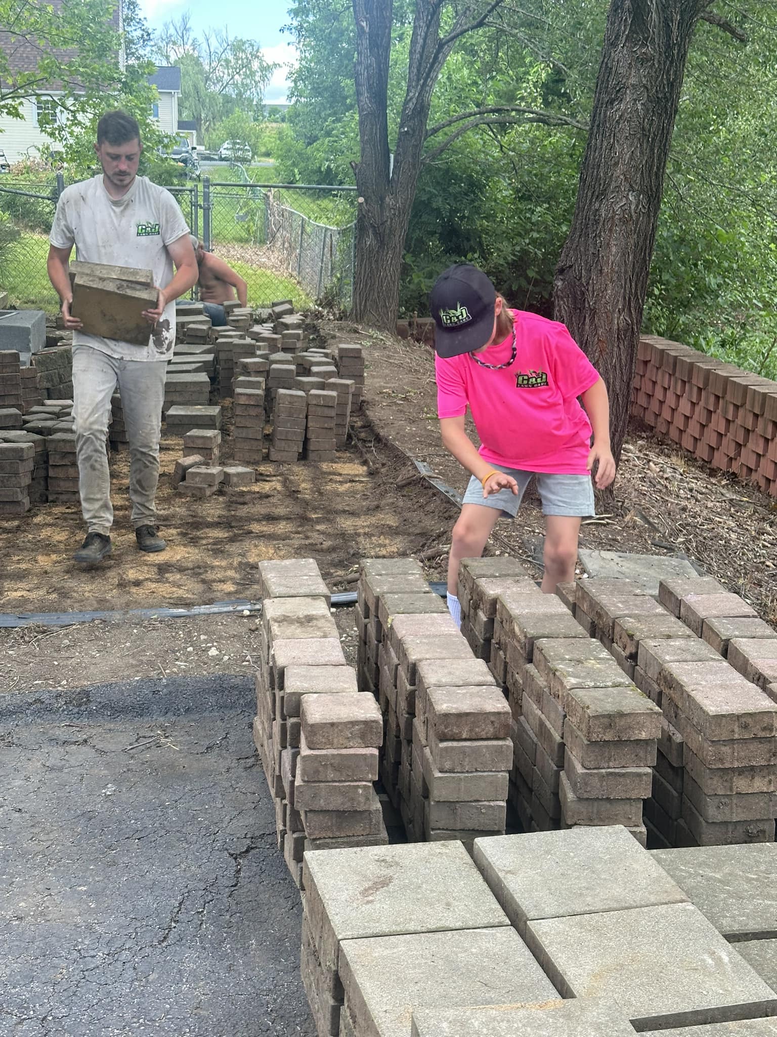 C&J Team carrying bricks in winchester, va