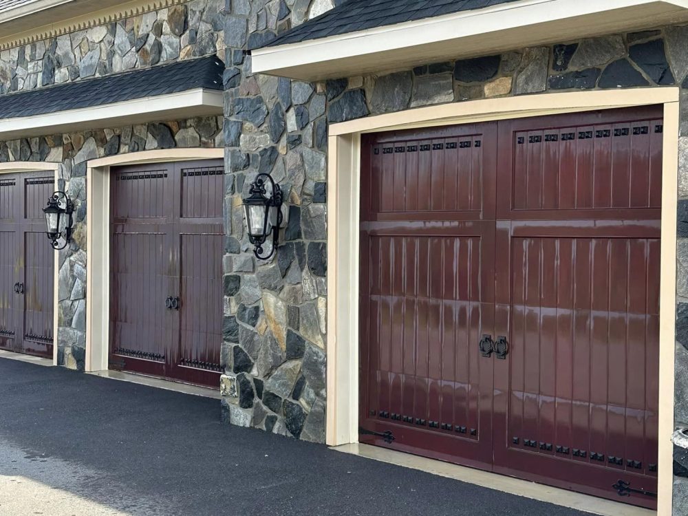 Garage Door being powerwashed